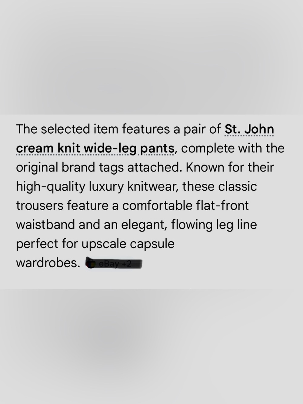 St. John Basics Santana knit NWT wide leg pants in size 4 - Picture 8 of 8
